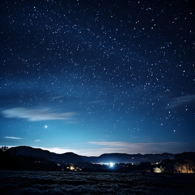 Merveilleuse nuit bleue avec voie lactée lumineuse et galaxie Belles nombreuses étoiles la nuit et l'espace Clair