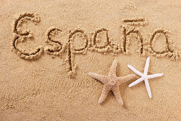 Message d&#39;écriture plage espana espagne