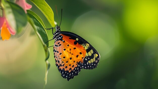 Métamorphose du papillon monarque sur la fleur Génératif Ai