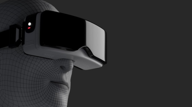 Metaverse Future digital avec technologie de réalité virtuelle VR, rendu 3d