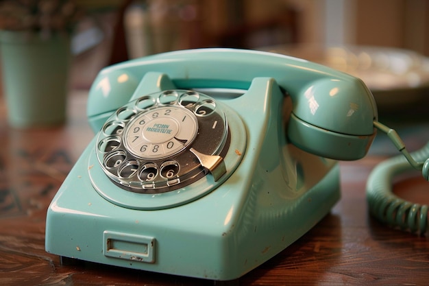 Mettez en évidence un téléphone à boutons vintage avec un ro génératif ai