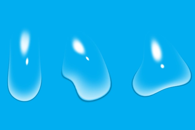 Mettez des gouttes de pluie sur la fenêtre Des gouttes d'eau sur le verre avec un fond bleu