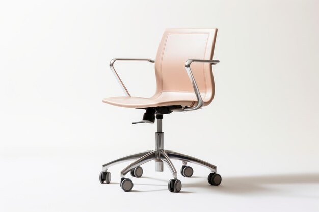 Photo meubles de chaise de design confortables isolés siège moderne noir affaires bureau à roues blanches