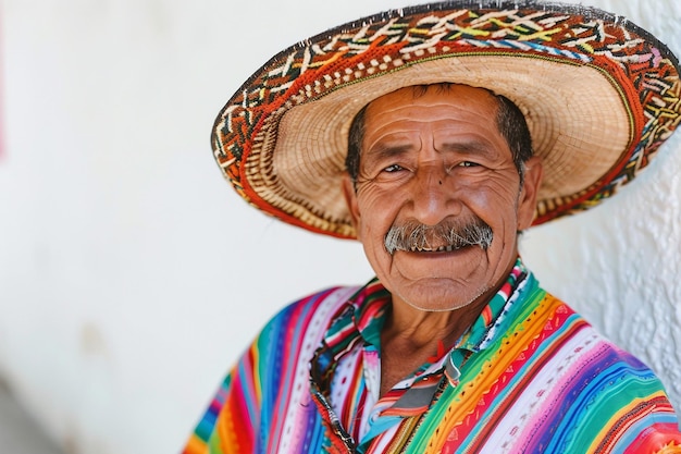 Un Mexicain sur fond blanc