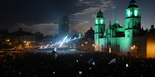 Les Mexicains célèbrent le jour de l'indépendance la nuit.