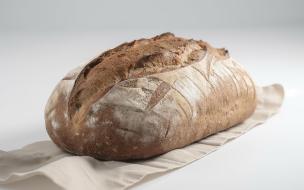 Une miche de pain cuire du pain sur fond blanc pain fait maison ai généré