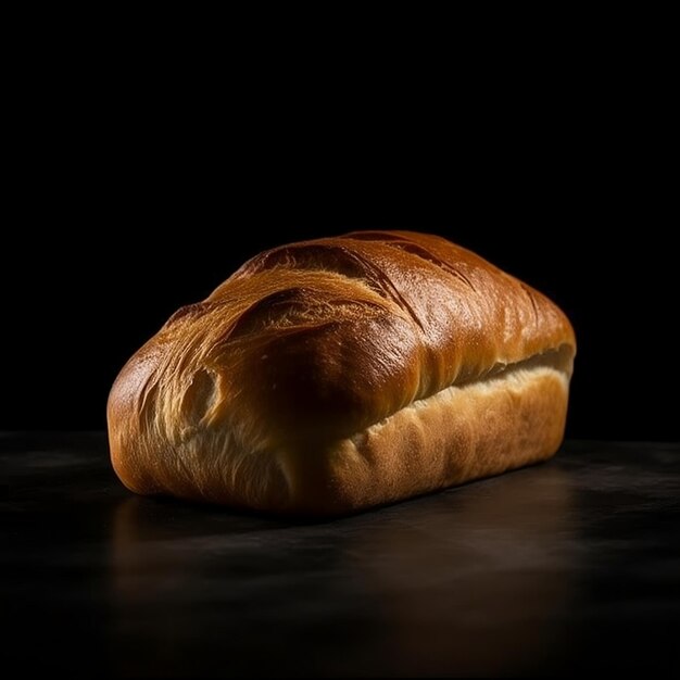 Miche de pain sur fond noir