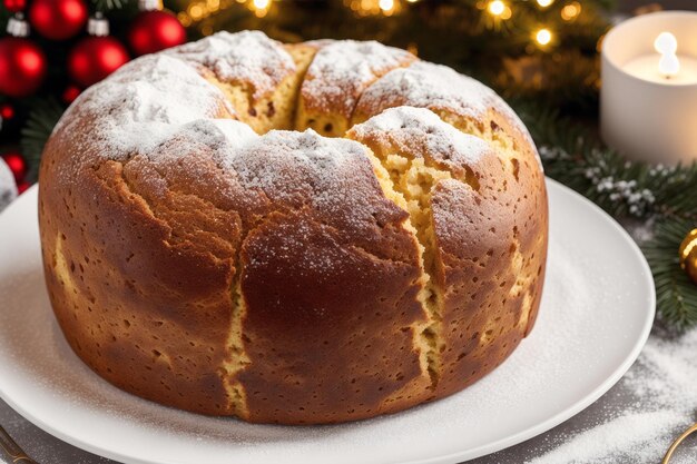 Une miche de pain italien avec le titre "Noël" sur le dessus.