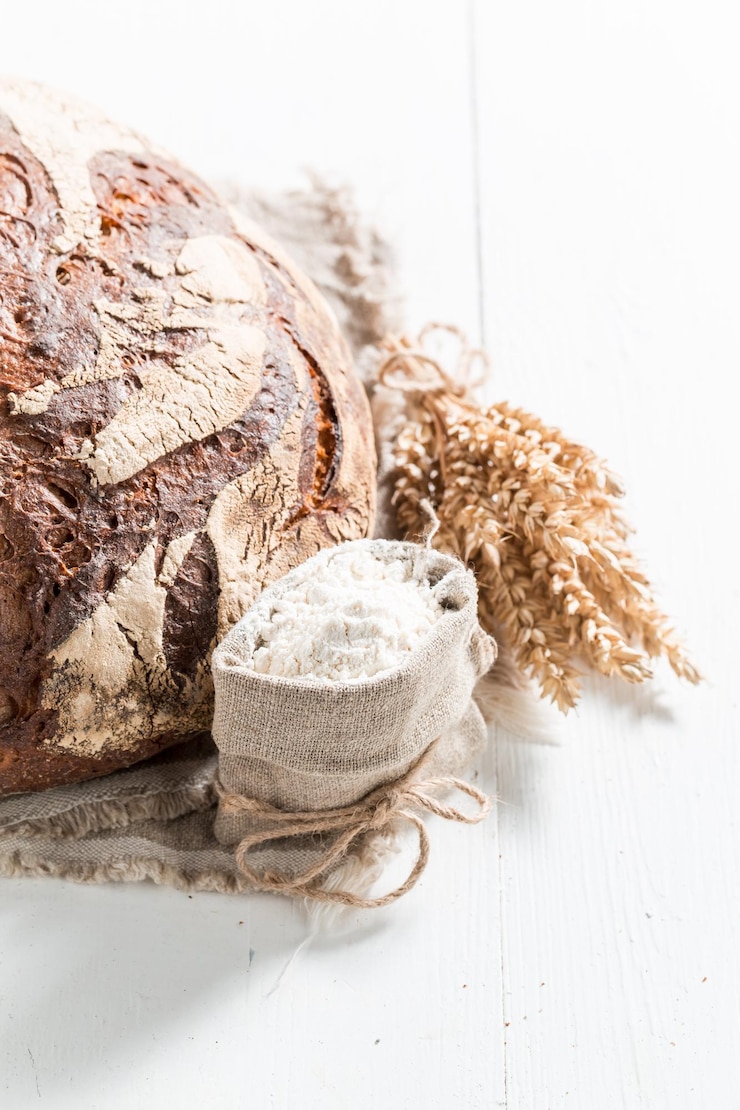 Photo miche de pain savoureuse et rustique aux grains entiers