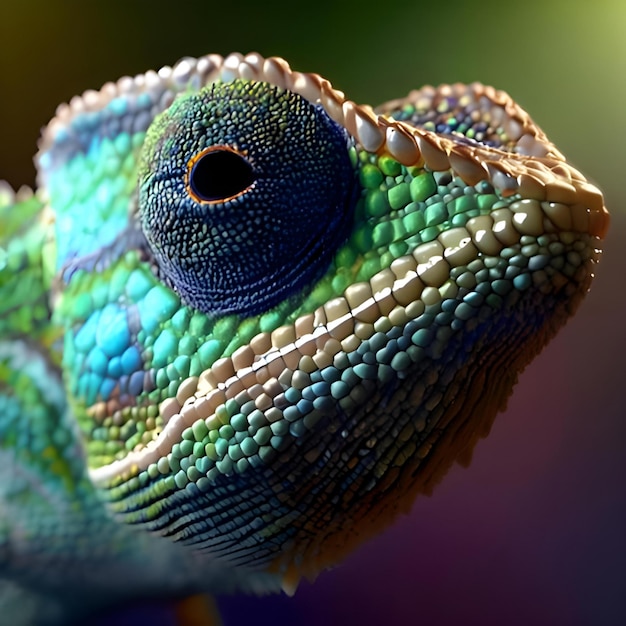 micro image de caméléon