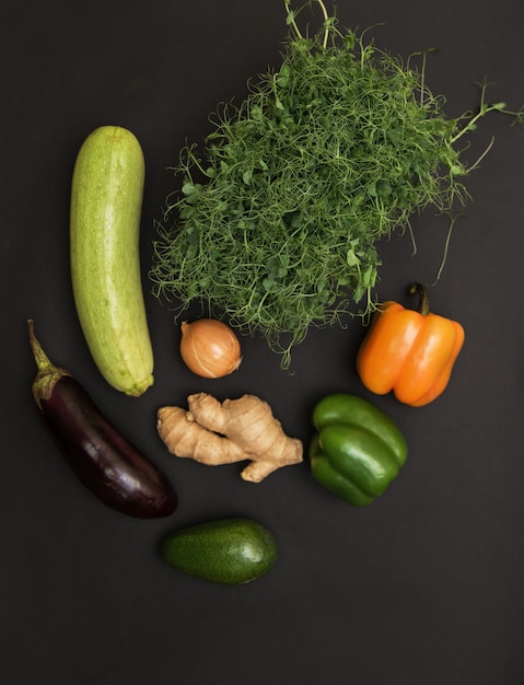 Micro pousses vertes aux légumes