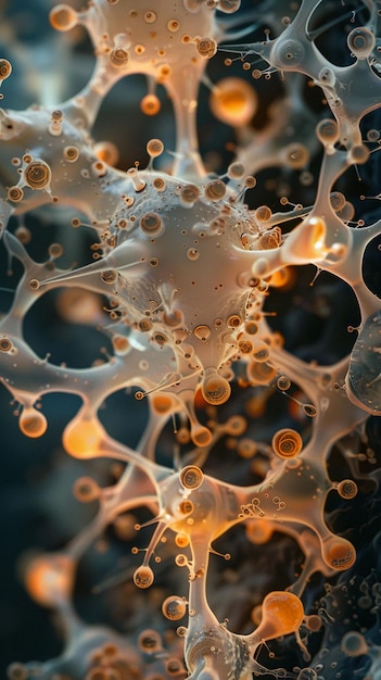 Photo microbiome les champignons les puissances invisibles qui influencent la vie illuminent le réseau complexe des interactions microscopiques la photographie les éclairages de fond vignette