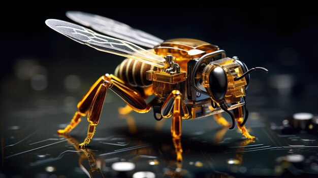 Photo les microbots construisent des abeilles robotiques à nanoscale