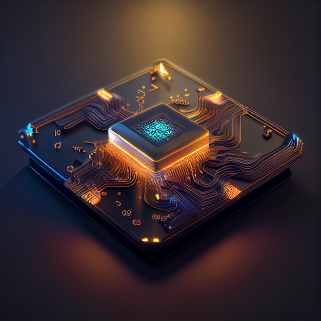 Microcircuit abstrait multicolore IA générative