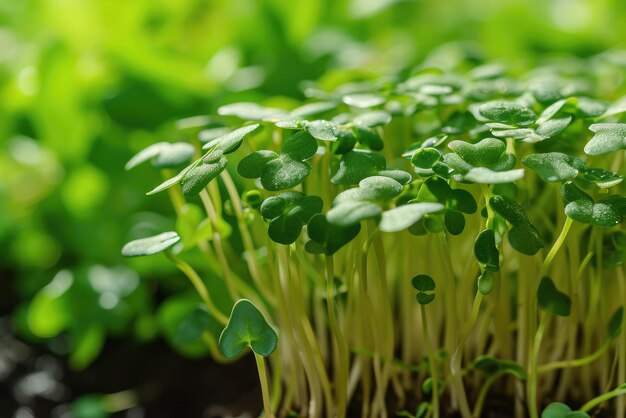 Microgreens germe sain et frais Concept de jardinage à domicile et de culture de verdure à l'intérieur