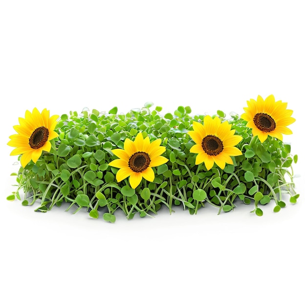 Microgreens de tournesol un lit luxuriant de tournesols microgreens leurs pousses vertes tendres et délicates