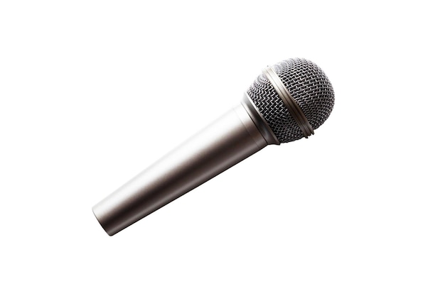 Microphone argenté avec voie de découpage