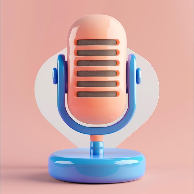 Photo un microphone bleu avec un haut bleu qui dit le mot en bas