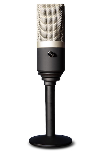 Microphone à condensateur professionnel sur un piédestal isolé