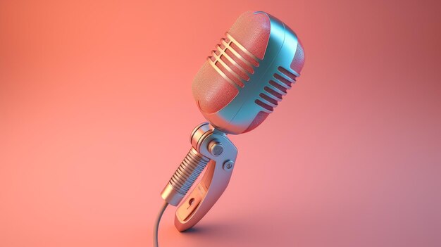 Photo microphone de design minimaliste des années 1980 avec style zbrush