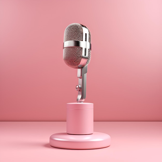 Microphone sur fond rose Illustration