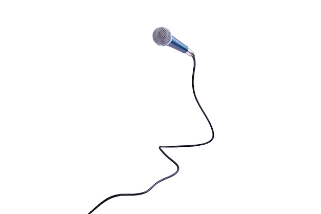 Microphone isolé sur blanc