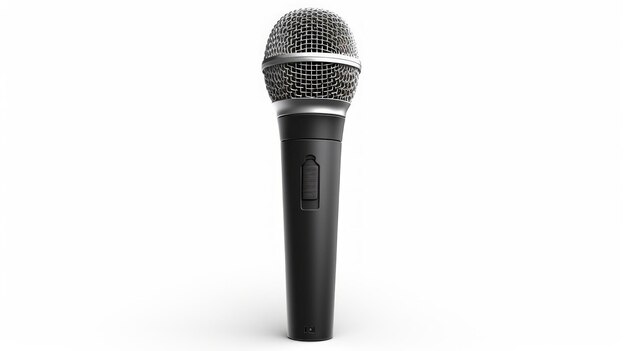 Microphone isolé sur fond blanc