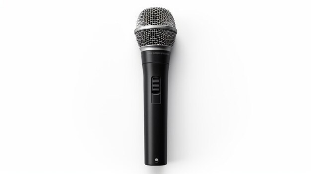 Microphone isolé sur fond blanc