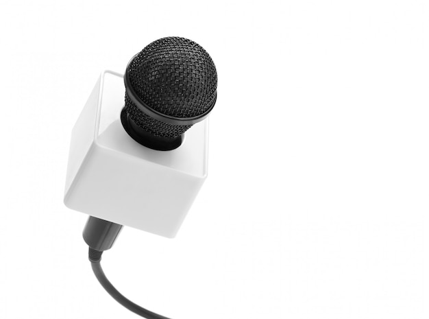 Microphone noir sur blanc