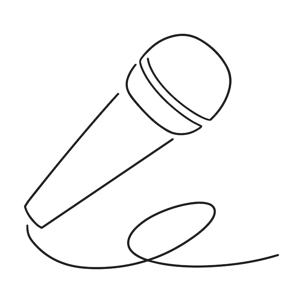 Microphone png illustration de ligne minimale à fond transparent