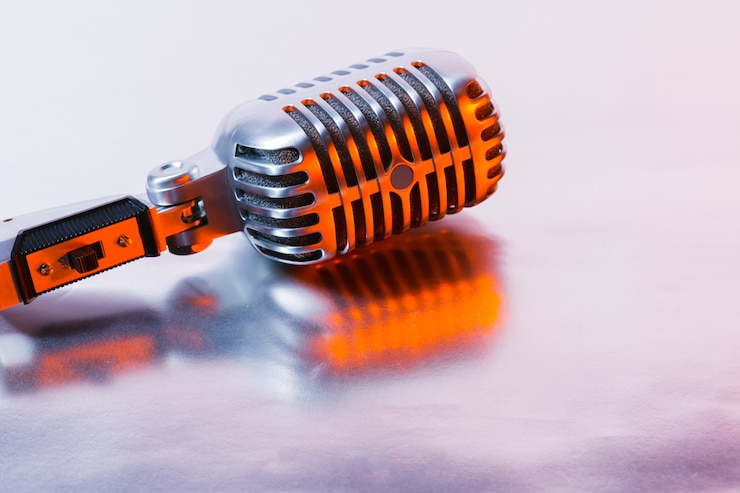 Photo microphone rétro