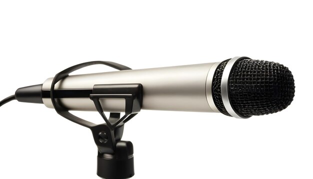 Photo microphone de studio isolé sur fond blanc