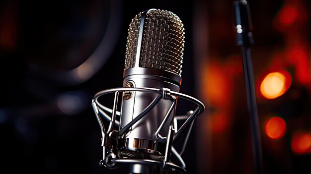 Microphone vocal en argent