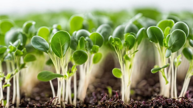 Les micropousses poussent des aliments sains et frais générés avec l'IA