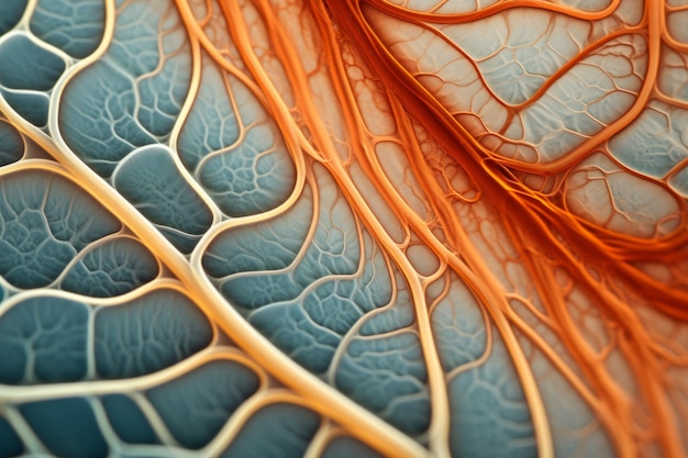 Microscopique macro gros plan prise de vue scientifique capture biologique anatomique du tissu épithélial