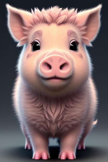 Mignon adorable petit cochon cub AI générative