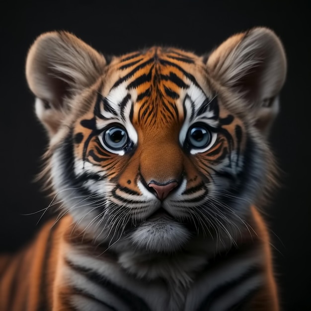 Mignon et adorable petit tigre Generative AI