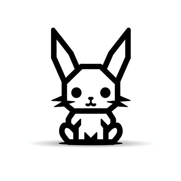 Mignon animal 2d noir et blanc