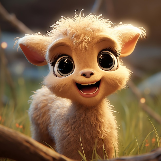 mignon bébé animal personnage coloré et mignon style pixar