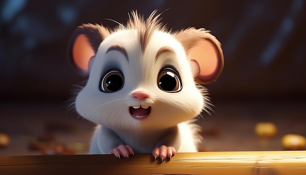 mignon bébé animal personnage coloré et mignon style pixar