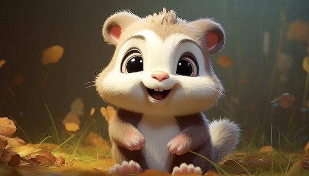 mignon bébé animal personnage coloré et mignon style pixar