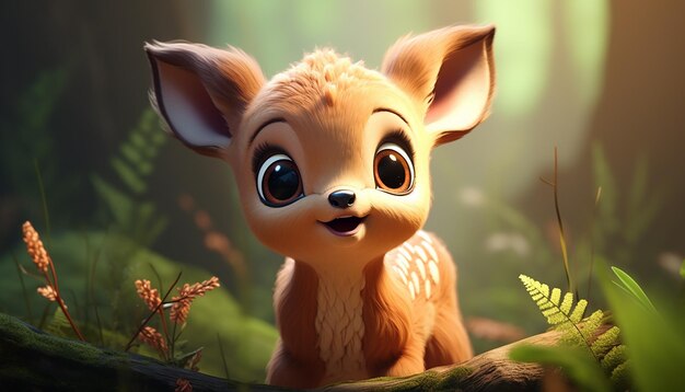 mignon bébé animal personnage coloré et mignon style pixar