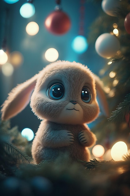 Mignon bébé lapin grands yeux