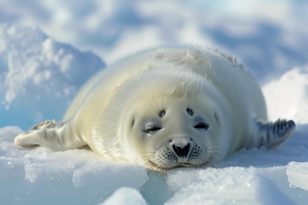 Un mignon bébé de phoque est né sur les côtes glacées de la mer Blanche.