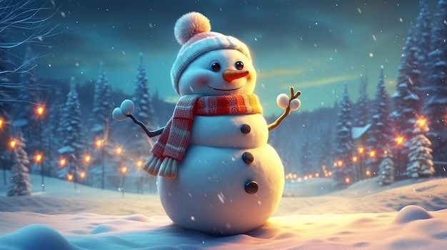 Le mignon bonhomme de neige.