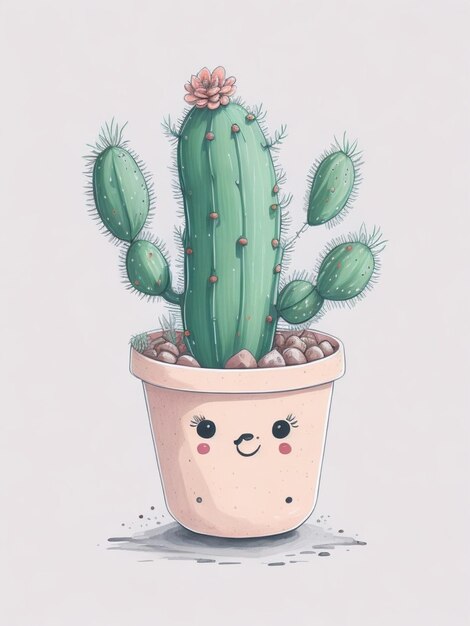Le mignon cactus de Noël en miniature d'Oscar dans un pot d'animation