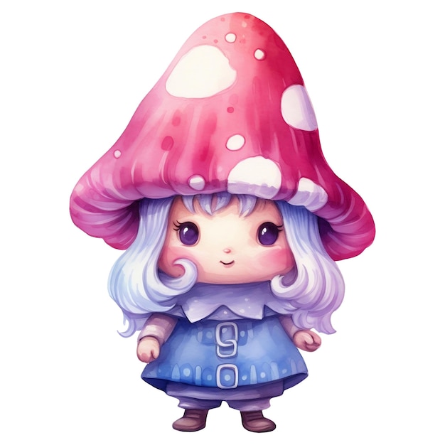 mignon, champignon, gnome, illustration