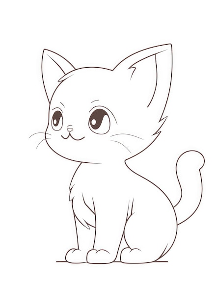 mignon chaton coloriage sur papier A4