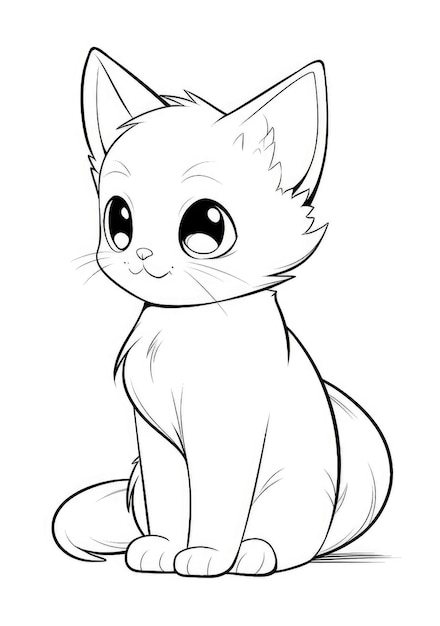 mignon chaton coloriage sur papier A4