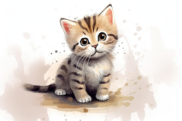 Un mignon chaton de dessin animé